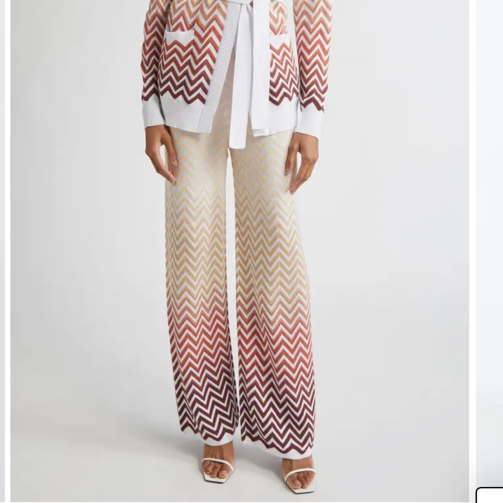 Missoni Gradient Zigzag Jacquard Knit Wide Leg Pants